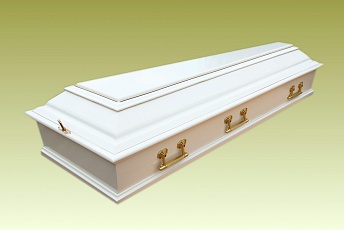 Гроб Б-4 белый колода, с постелью